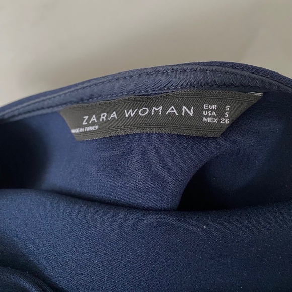 2/$16 Zara Woman Navy Fit & Flare Dress with 3 Bows in Back - Picture 5 of 5